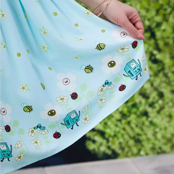 Adventure Time Characters Floral Plus Size Smock Dress‎ - BoxLunch Exclusive - Picture 4 of 5